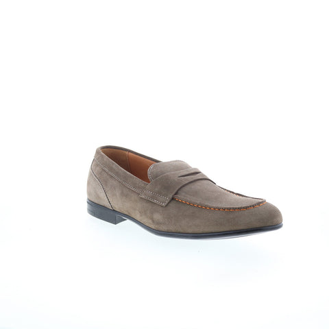 Bruno Magli Silas BM3SILL4 Mens Gray Suede Loafers & Slip Ons Penny Shoes