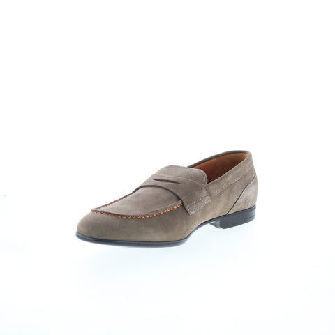 Bruno Magli Silas BM3SILL4 Mens Gray Suede Loafers & Slip Ons Penny Shoes