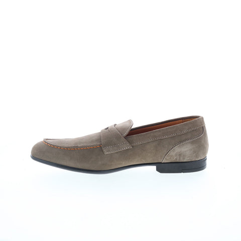 Bruno Magli Silas BM3SILL4 Mens Gray Suede Loafers & Slip Ons Penny Shoes
