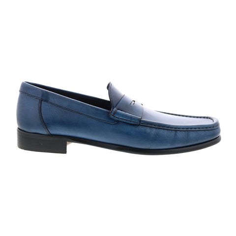 Bruno Magli Tonio BM3TONM0 Mens Blue Nubuck Loafers & Slip Ons Penny Shoes