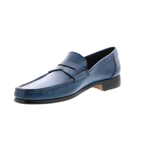 Bruno Magli Tonio BM3TONM0 Mens Blue Nubuck Loafers & Slip Ons Penny Shoes