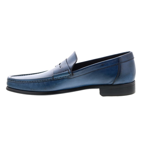 Bruno Magli Tonio BM3TONM0 Mens Blue Nubuck Loafers & Slip Ons Penny Shoes