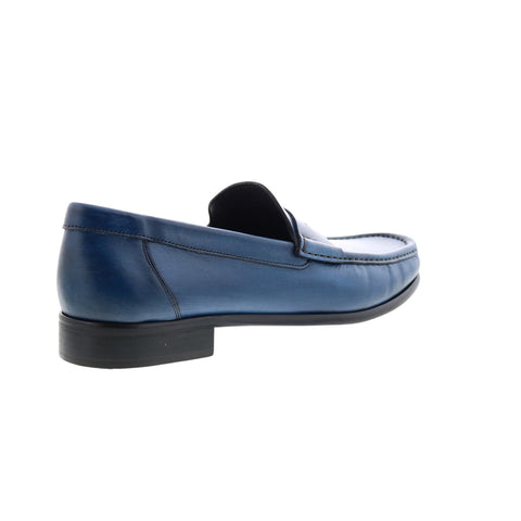 Bruno Magli Tonio BM3TONM0 Mens Blue Nubuck Loafers & Slip Ons Penny Shoes