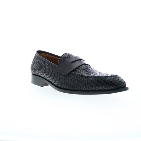Bruno Magli Vesini Woven BM3VESA0W Mens Black Loafers & Slip Ons Penny Shoes