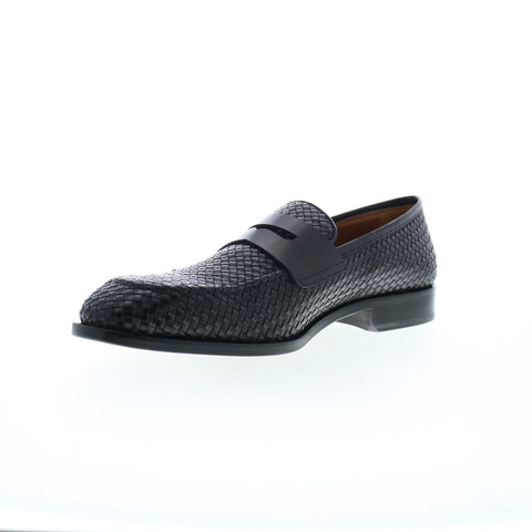 Bruno Magli Vesini Woven BM3VESA0W Mens Black Loafers & Slip Ons Penny Shoes