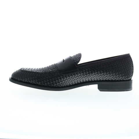 Bruno Magli Vesini Woven BM3VESA0W Mens Black Loafers & Slip Ons Penny Shoes