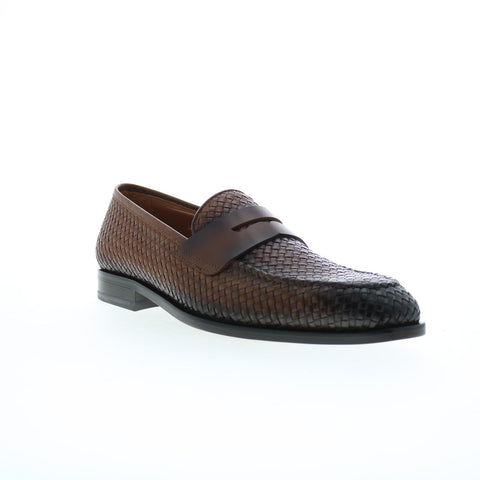 Bruno Magli Vesini Woven BM3VESC8W Mens Brown Loafers & Slip Ons Penny Shoes
