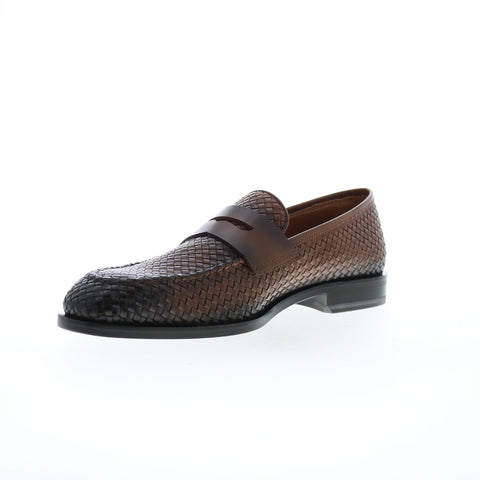 Bruno Magli Vesini Woven BM3VESC8W Mens Brown Loafers & Slip Ons Penny Shoes