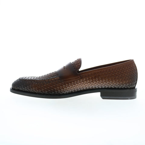 Bruno Magli Vesini Woven BM3VESC8W Mens Brown Loafers & Slip Ons Penny Shoes