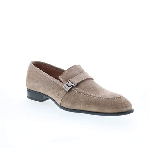 Bruno Magli Arlo BM5ARLG1 Mens Gray Suede Loafers & Slip Ons Casual Shoes