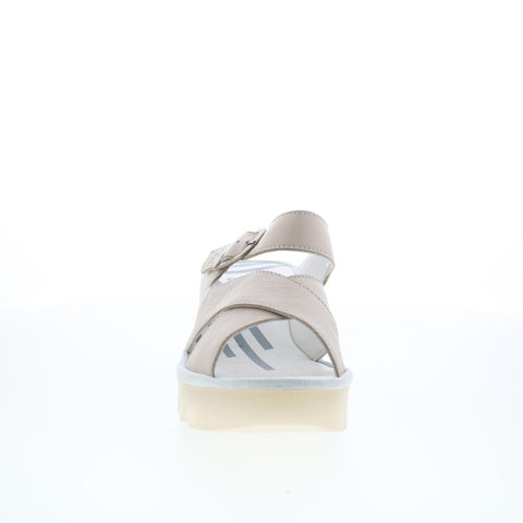 Fly London Bocy BOCY409FLY-001 Womens Gray Leather Wedges Sandals Shoes