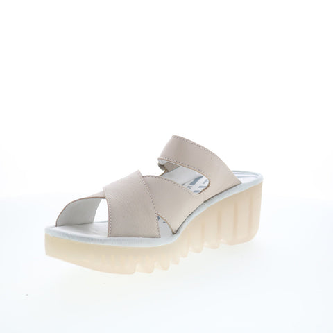 Fly London Bocy BOCY409FLY-001 Womens Gray Leather Wedges Sandals Shoes