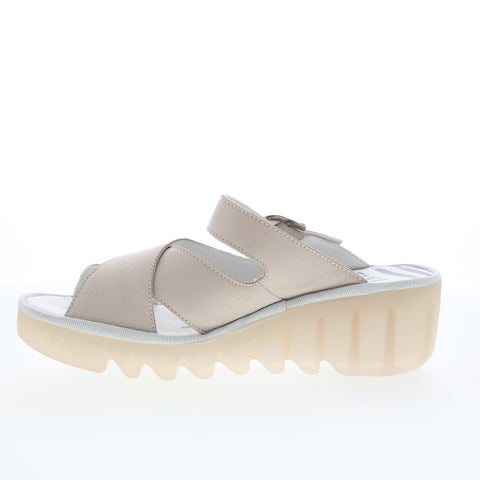 Fly London Bocy BOCY409FLY-001 Womens Gray Leather Wedges Sandals Shoes