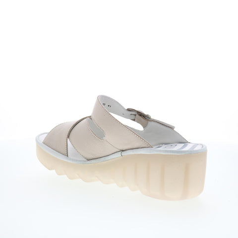 Fly London Bocy BOCY409FLY-001 Womens Gray Leather Wedges Sandals Shoes