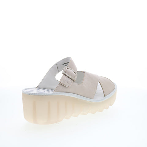 Fly London Bocy BOCY409FLY-001 Womens Gray Leather Wedges Sandals Shoes