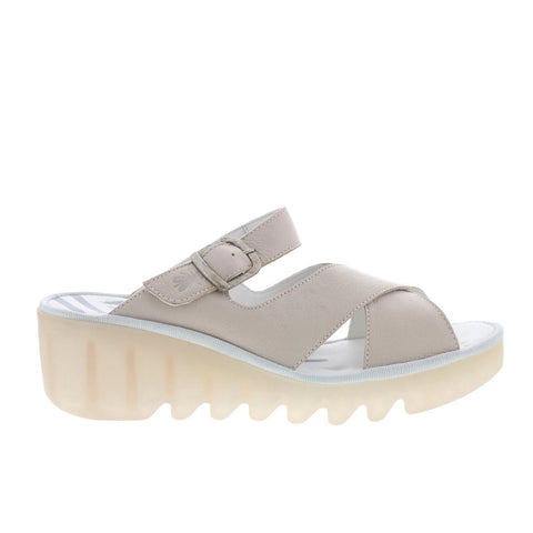 Fly London Bocy BOCY409FLY-001 Womens Gray Leather Wedges Sandals Shoes