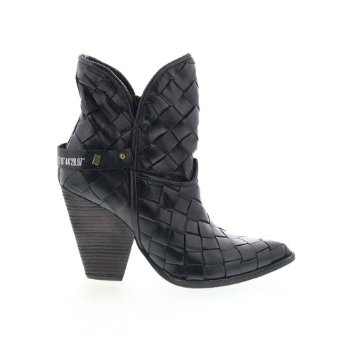 A.S. 98 Bodie Womens Black Leather Zipper Ankle & Booties Boots