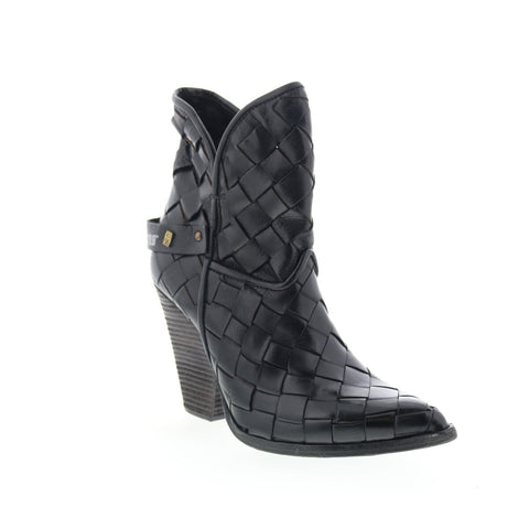 A.S. 98 Bodie Womens Black Leather Zipper Ankle & Booties Boots