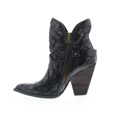 A.S. 98 Bodie Womens Black Leather Zipper Ankle & Booties Boots