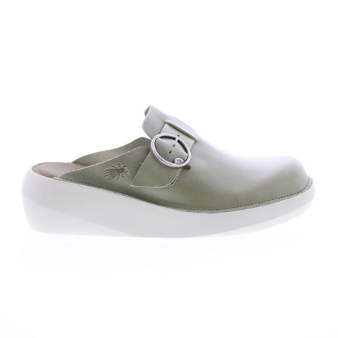Fly London Boll BOLL506FLY-004 Womens Gray Leather Mules Clog Shoes