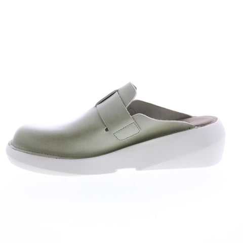 Fly London Boll BOLL506FLY-004 Womens Gray Leather Mules Clog Shoes