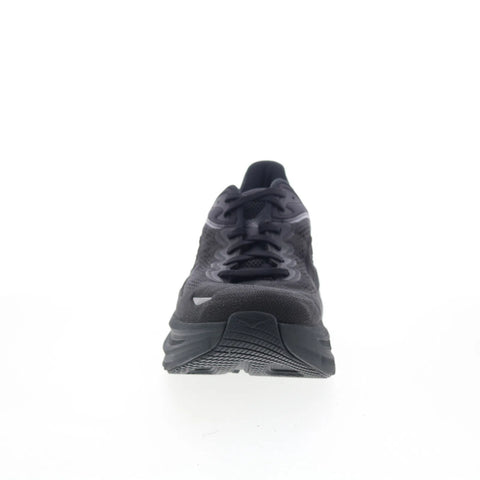 Hoka Bondi 9 1162011-BBLC Mens Black Mesh Lace Up Athletic Running Shoes