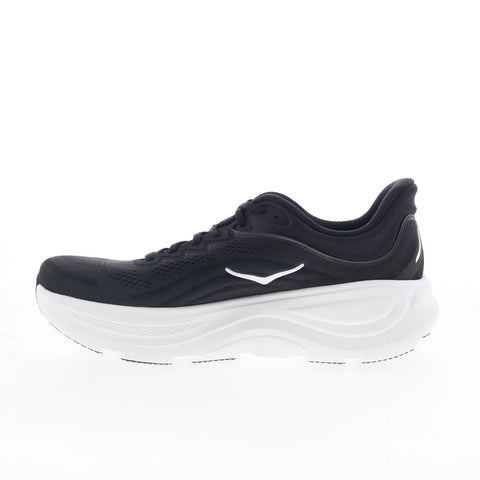 Hoka Bondi 9 1162011-BWHT Mens Black Mesh Lace Up Athletic Running Shoes
