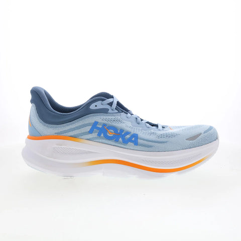 Hoka Bondi 9 1162011-DNP Mens Blue Canvas Lace Up Athletic Running Shoes