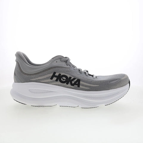 Hoka Bondi 9 1162011-GCTC Mens Gray Mesh Lace Up Athletic Running Shoes