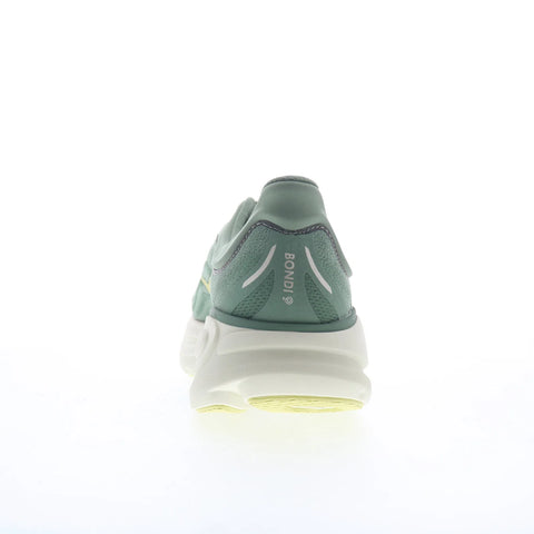 Hoka Bondi 9 1162011-SNTF Mens Green Canvas Lace Up Athletic Running Shoes