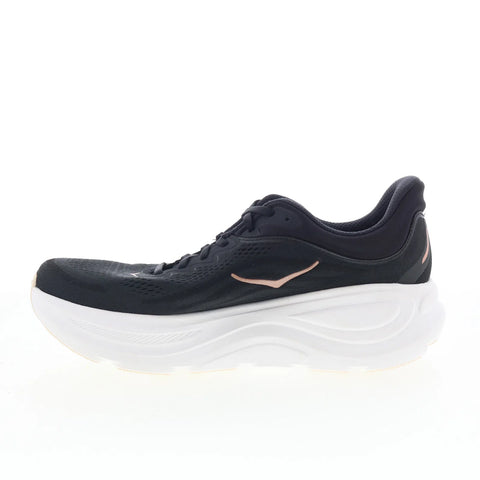 Hoka Bondi 9 1162012-BRGL Womens Black Mesh Lace Up Athletic Running Shoes