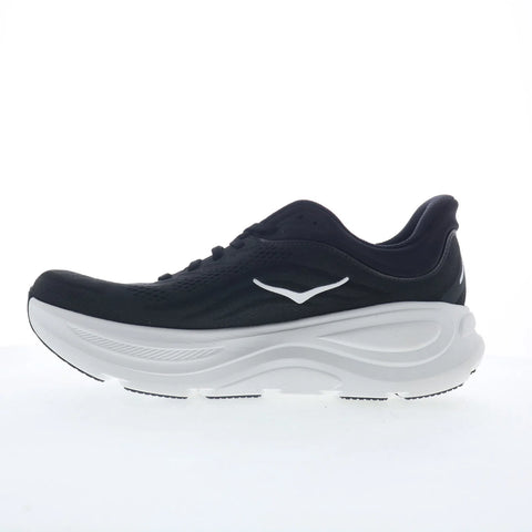 Hoka Bondi 9 1162012-BWHT Womens Black Mesh Lace Up Athletic Walking Shoes