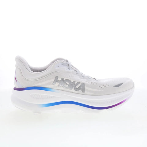 Hoka Bondi 9 1162012-CYWH Womens White Mesh Lace Up Athletic Running Shoes