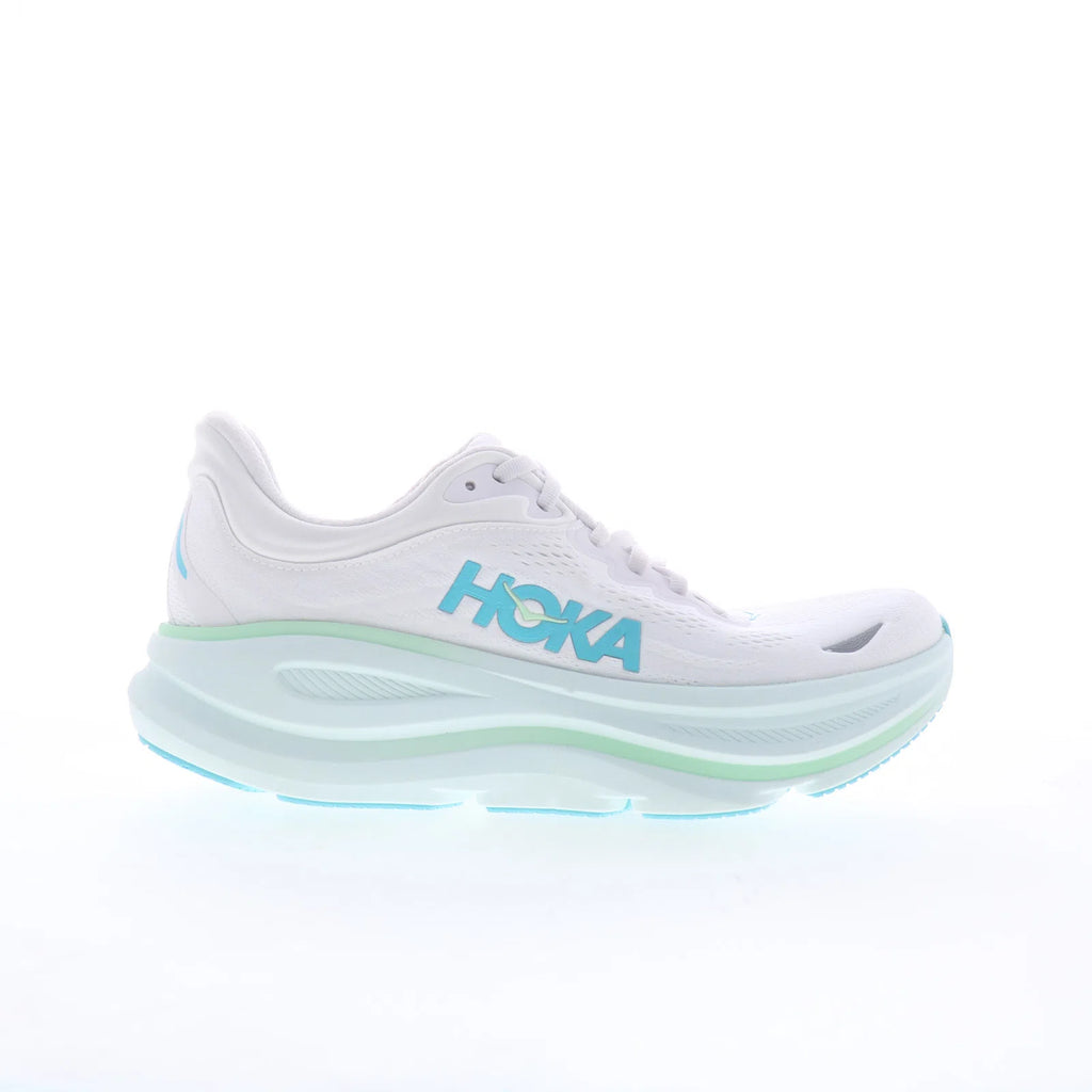 Hoka Bondi 9 1162012-FTCL Womens White Mesh Lace Up Athletic Running S ...