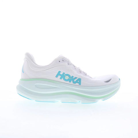 Hoka Bondi 9 1162012-FTCL Womens White Mesh Lace Up Athletic Running Shoes