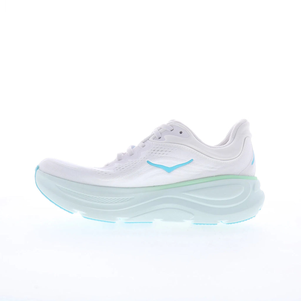 Hoka Bondi 9 1162012-FTCL Womens White Mesh Lace Up Athletic Running S ...