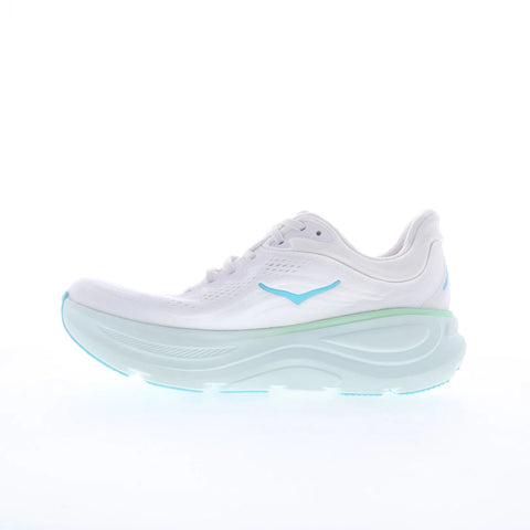 Hoka Bondi 9 1162012-FTCL Womens White Mesh Lace Up Athletic Running Shoes