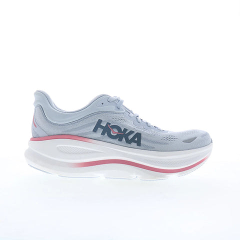Hoka Bondi 9 1162012-MBLW Womens Blue Mesh Lace Up Athletic Running Shoes