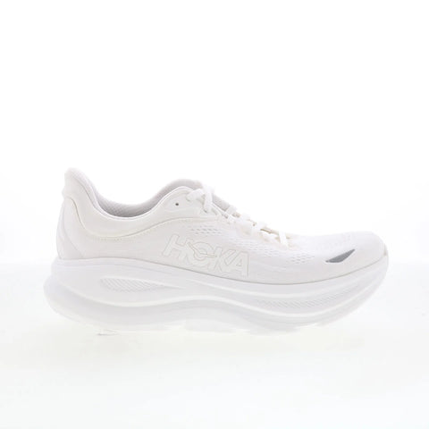 Hoka Bondi 9 1162012-WWH Womens White Mesh Lace Up Athletic Running Shoes