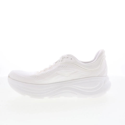 Hoka Bondi 9 1162012-WWH Womens White Mesh Lace Up Athletic Running Shoes