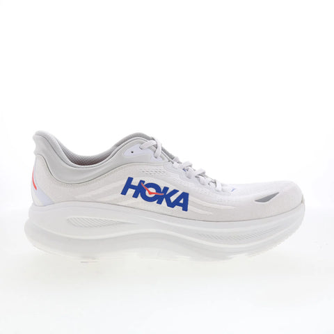 Hoka Bondi 9 1162013-CYLT Mens White Mesh Lace Up Athletic Running Shoes