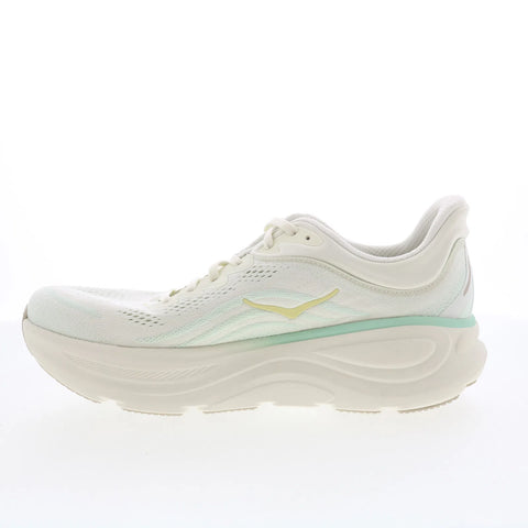 Hoka Bondi 9 Wide 1162014-TLSL Womens White Wide Mesh Athletic Running Shoes