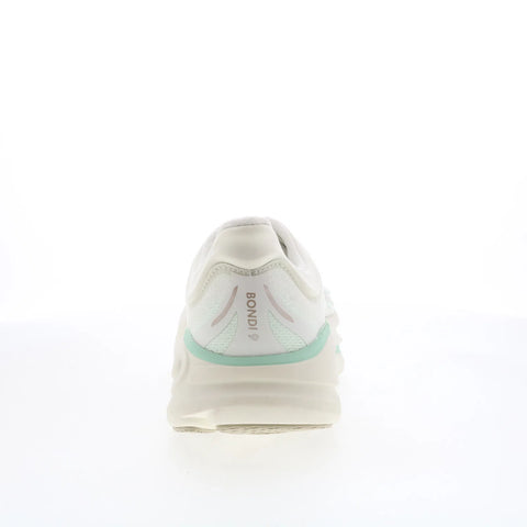 Hoka Bondi 9 Wide 1162014-TLSL Womens White Wide Mesh Athletic Running Shoes