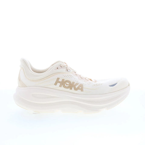 Hoka Bondi 9 Wide 1162014-VCH Womens Beige Wide Mesh Athletic Running Shoes