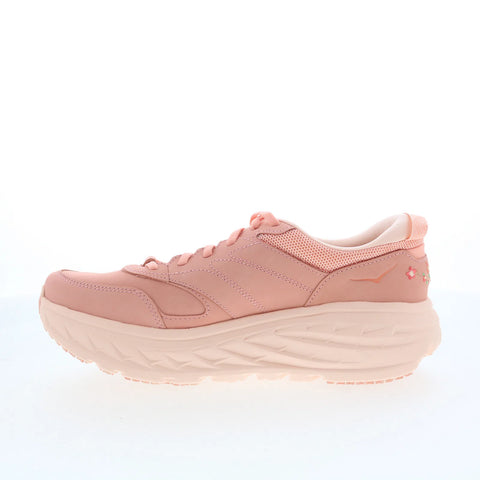 Hoka Bondi L BP 1150924-DRYC Mens Pink Nubuck Athletic Running Shoes