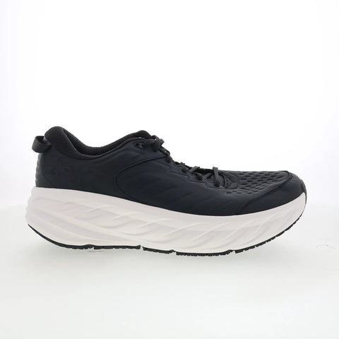 Hoka Bondi SR 1110520-CKW Mens Black Leather Lace Up Athletic Running Shoes