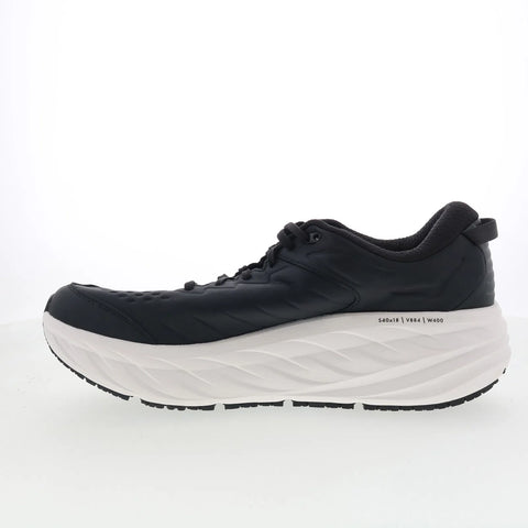 Hoka Bondi SR 1110520-CKW Mens Black Leather Lace Up Athletic Running Shoes