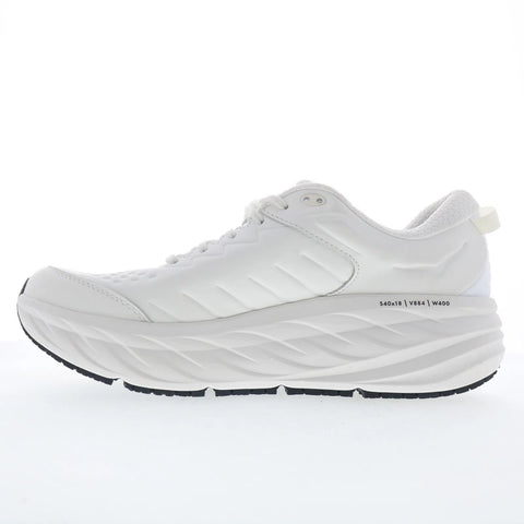 Hoka Bondi SR 1110520-FTFR Mens White Leather Athletic Running Shoes