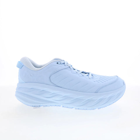 Hoka Bondi SR 1110521-ICW Womens Blue Leather Lace Up Athletic Running Shoes
