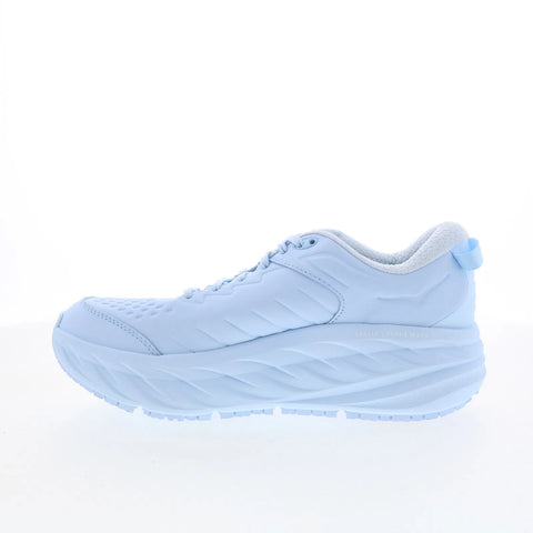 Hoka Bondi SR 1110521-ICW Womens Blue Leather Lace Up Athletic Running Shoes